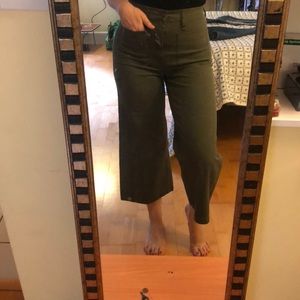 jcrew point sur wide leg crop olive sz 27